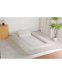 Streamdale Furniture Compression Human Dog Sofa Bed, Modern Floor Couch w/Pillow