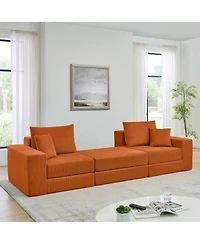 Streamdale Furniture Modular Cloud Sectional Couch, Modern L-Shaped Sofa with Ottoman
