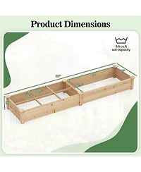 Gymax Raised Garden Bed Wooden Elevated Planter w/2 Planter Boxes 7 Compartments