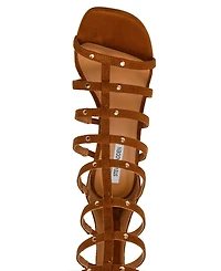 Steve Madden Women's Gino Knee-High Strappy Square Toe Gladiator Sandals