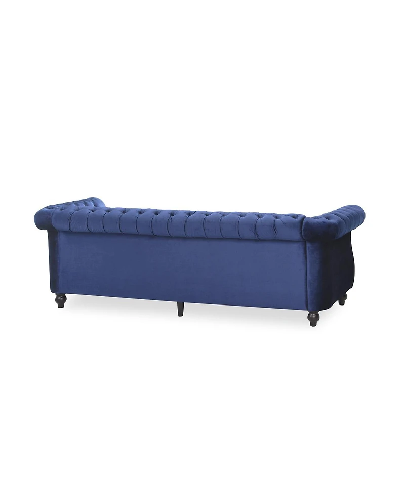 Streamdale Furniture Chesterfield Velvet Sofa with Button Tufting & Nailhead Accents