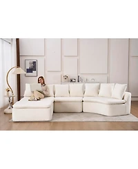 Streamdale Furniture 133" Modular U-Shaped Sectional Sofa with Removable Recliner