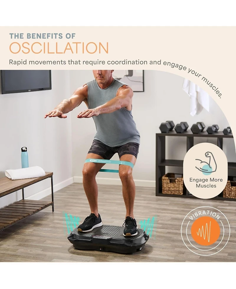 LifePro Vibration Plate Machine – Whole Body Workout w/ Loop Bands for Weight Loss & Toning