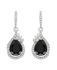Macy's Onyx and White Topaz (5/8 ct. t.w.) Drop Earrings in Sterling Silver