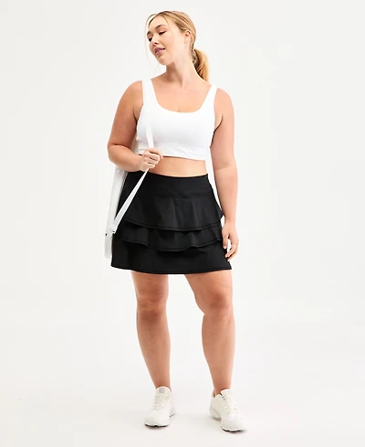 Id Ideology Plus Size Tiered Flounced Skort, Macy's Exclusive