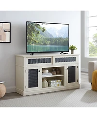 Streamdale Furniture Embossed Pattern Tv Stand with Storage, 58.27"W