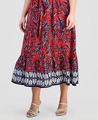 Jones New York Plus V-Neck Sleeveless Tiered Dress