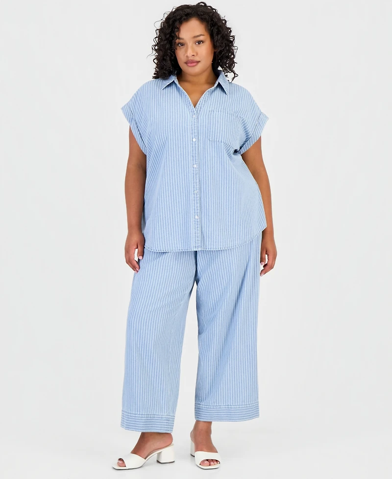 Jones New York Plus Cuffed Sleeve Shirt