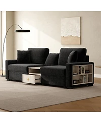 Streamdale Furniture Modern Sofa Couch 95.7" Modular Upholstered with Storage Armrest