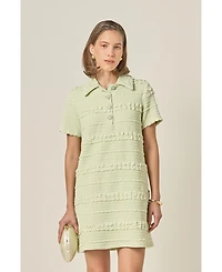 English Factory Women's Stretched Embo Textured Mini Dress