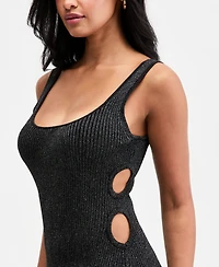 Bar Iii Women's Metallic Knit Cutout Tank Dress, Macy's Exclusive