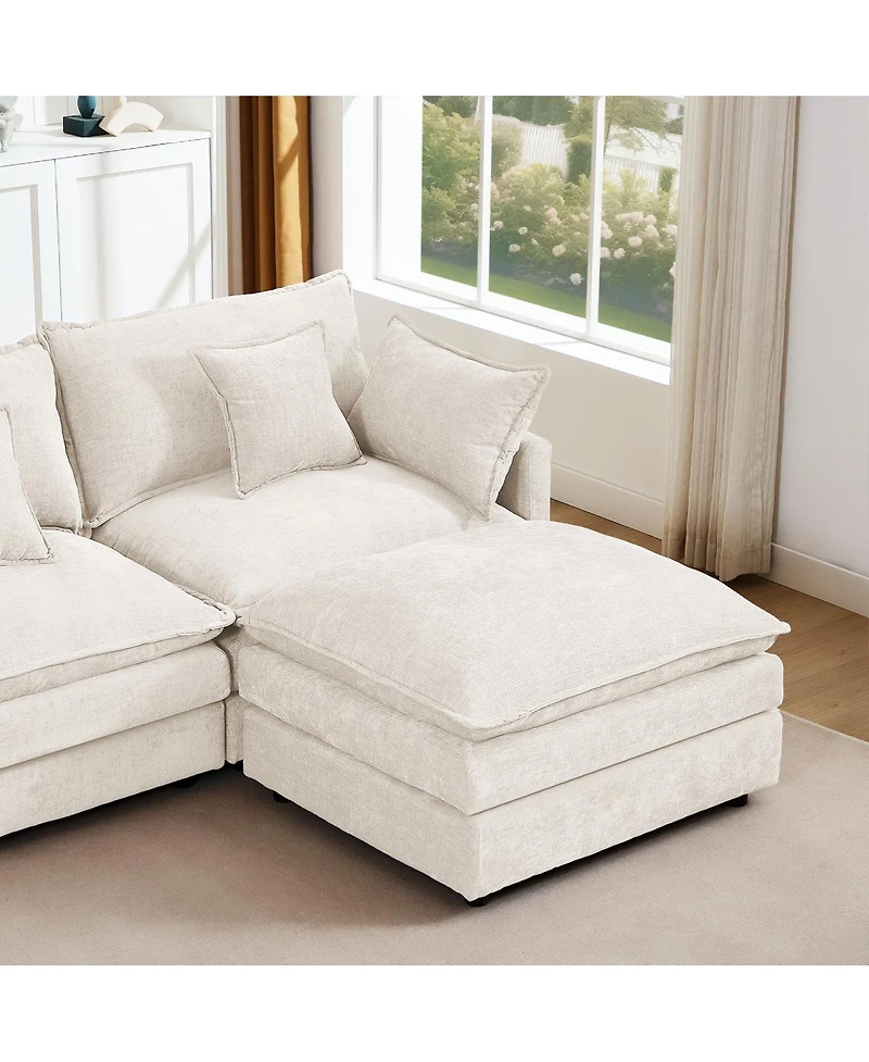 Streamdale Furniture Modular Sectional Sofa, 130.7" U Shaped Couch Set, 4-Seater Comfy Cloud Couch