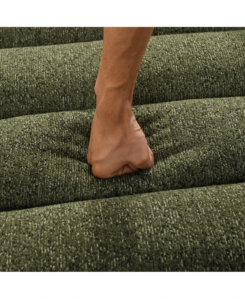 Streamdale Furniture L-Shaped Modular Sectional Sofa with Chaise, Chenille Upholstered, Wave-Shaped Armrest