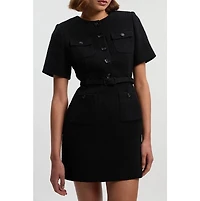 Karen Millen Women's Tweed Belted Mini Dress