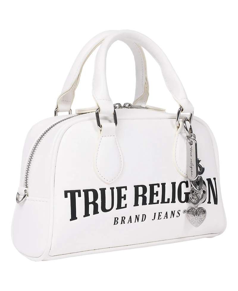 True Religion Bombe Logo Satchel with Charm