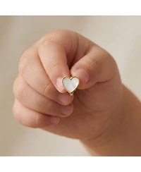 GiGiGirl Adorable Kids 14k Gold Plated Mother of Pearl Heart Earrings