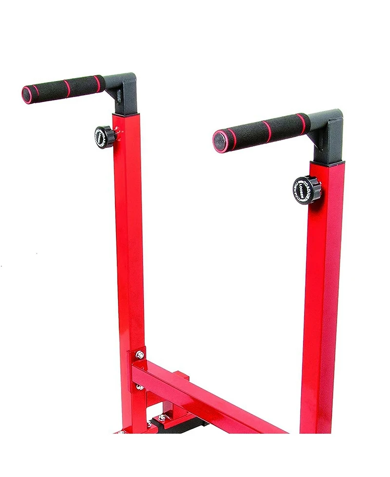 BalanceFrom Fitness BalanceFrom Multi-Function Home Gym Exercise Dip Stand, 500lb Capacity, Red