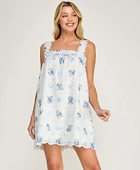 Beauty & Grace Women's Square Neck Sleeveless Printed Short Dress