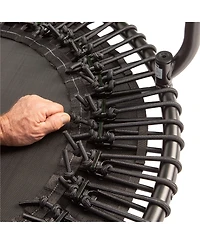 JumpSport 350 Indoor Lightweight 39" Fitness Trampoline, Black with White Frame