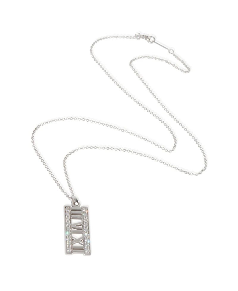 Pre-Owned Tiffany & Co White Gold Diamond Atlas Bar Pendant