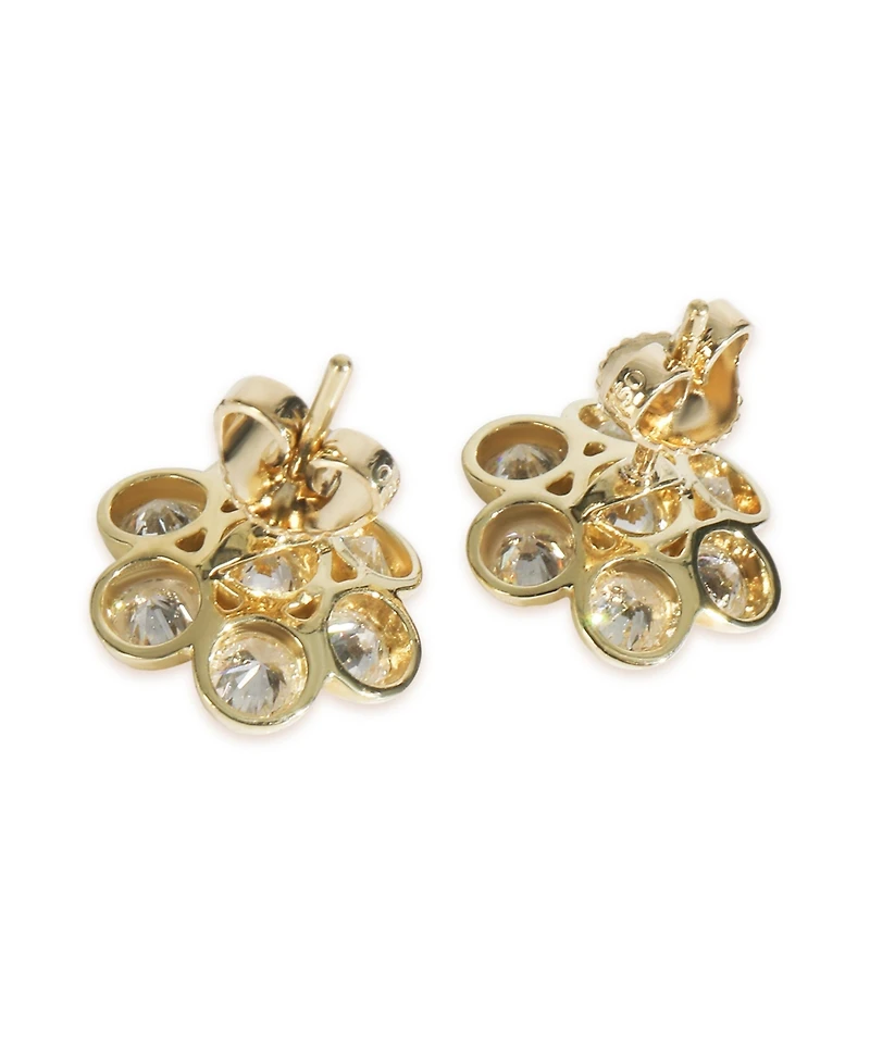 Pre-Owned Bvlgari Yellow Gold Diamond Vintage Flower Cluster Earrings