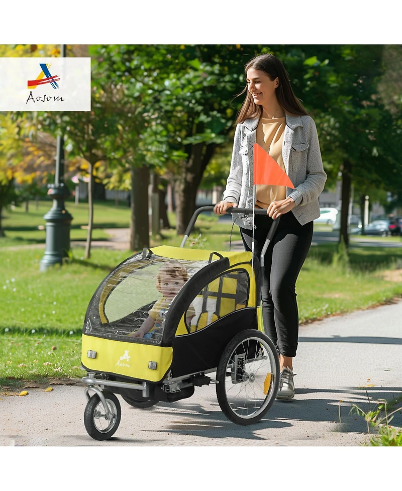 Aosom Elite Child/ Pet Three-Wheel Bicycle Cargo Trailer Blue