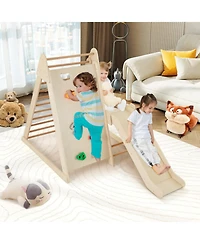 Mecale 3-in-1 Indoor Jungle Gym with Extended Slide for Toddlers