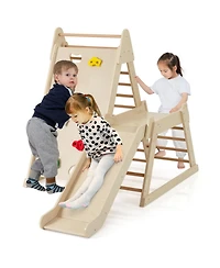 Mecale 3-in-1 Indoor Jungle Gym with Extended Slide for Toddlers