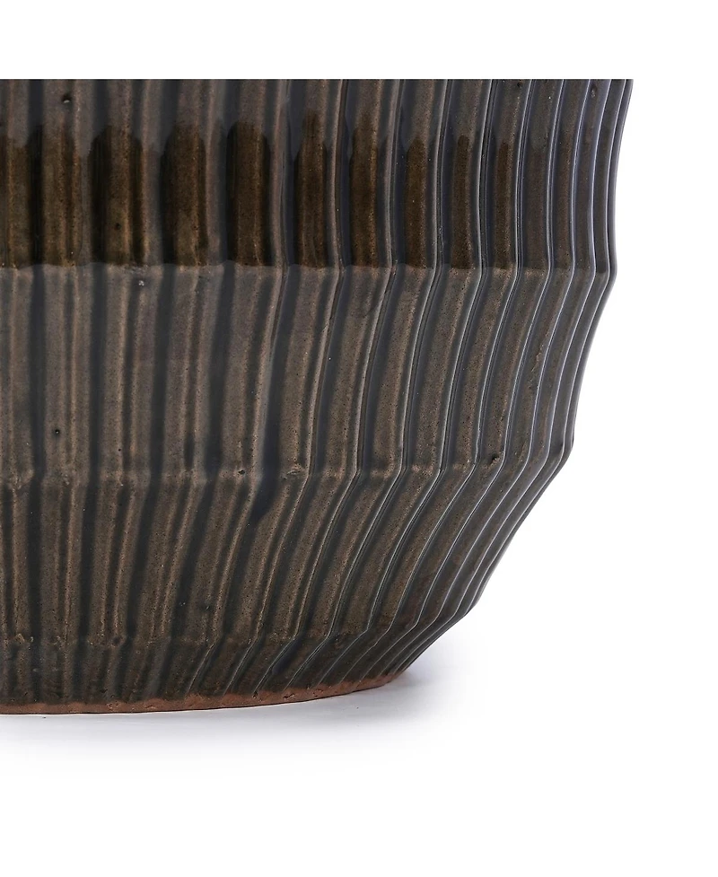 Streamdale FurnitureHandmade Dark Coffee Ceramic Planter Set of 4 (6.5" to 14.17") - Indoor/Outdoor Flower Pot