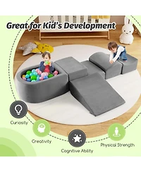 Mecale 5-Piece Climb and Crawl Playset with Ball Pit for Active Play