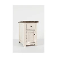 Jofran Madison County Rustic Pine Farmhouse Chairside Table