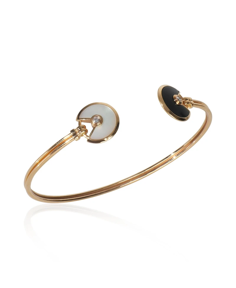 Pre-Owned Cartier Rose Gold Mother Of Pearl and Onyx Amulette de Cartier Bracelet