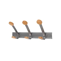 Wall Mounted Coat Rack with 3 Wooden Pegs