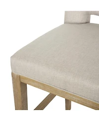 Streamdale Furniture Modern Bar Stool with Rubberwood Legs & L-Backrest Set of 2