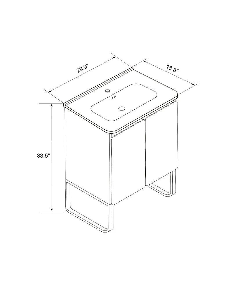 Sillysis 30" Light Oak Bathroom Vanity with Sink, Soft Closing Drawers and Large Storage Cabinet for Modern Bathrooms, Wall/Floor Mount-Sillysis