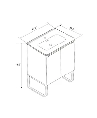 Sillysis 30" Light Oak Bathroom Vanity with Sink, Soft Closing Drawers and Large Storage Cabinet for Modern Bathrooms, Wall/Floor Mount-Sillysis