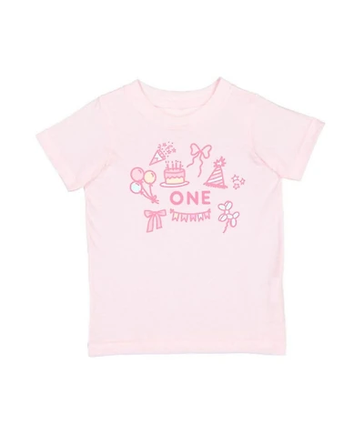 Sweet Wink Baby Girls 1st Birthday Icon Short Sleeve T-Shirt