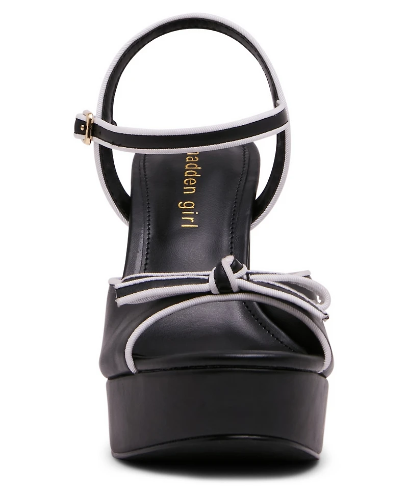 Madden Girl Women's Capture Bow-Embellished Platform Dress Sandals