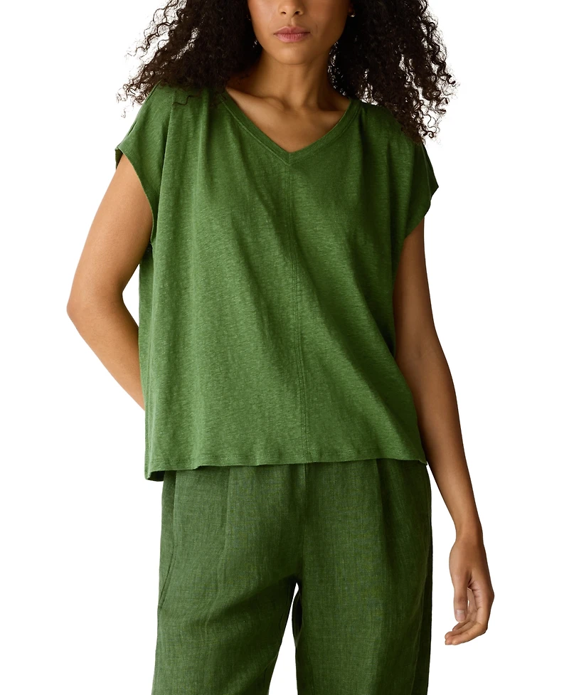 Eileen Fisher Women's Jersey V-Neck Square T-Shirt