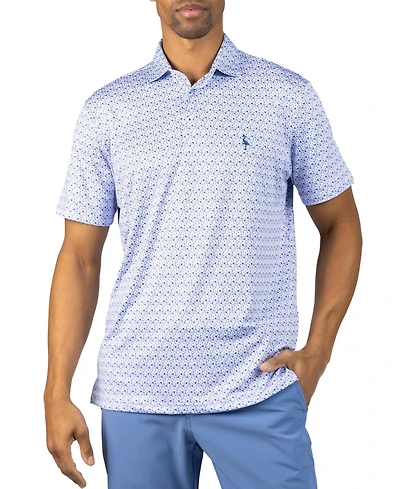 Tailorbyrd Men's Floral Chain Printed Performance Polo