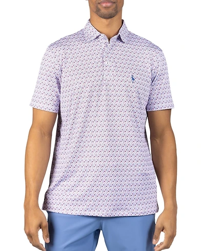 Tailorbyrd Men's Floral Chain Printed Performance Polo