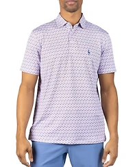 Tailorbyrd Men's Floral Chain Printed Performance Polo