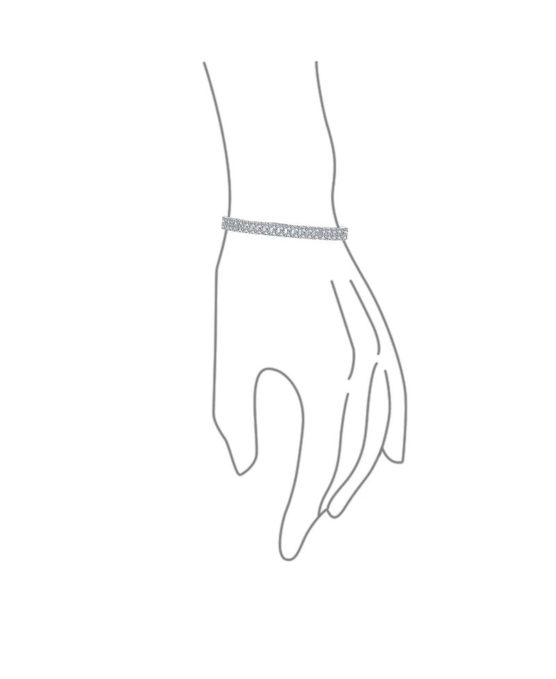 Bling Jewelry Classic Cocktail Stacked Multi Two Row Cz Cubic Zirconia Tennis Bracelet 7 Inch Silver Plated