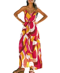 Cupshe Women's Printed V-Neck Wide-Leg Jumpsuit