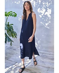 Ocean+Main Women's Sleeveless Gauze Midi Dress with Pockets