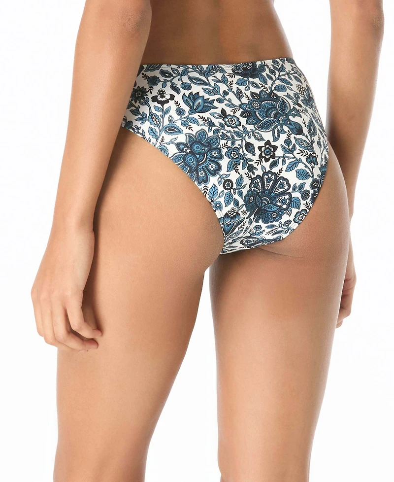 Michael Kors Women's Printed High-Leg Bikini Bottoms