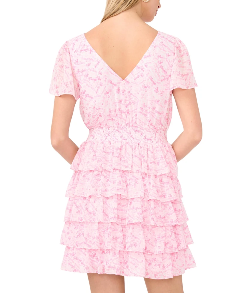 1.state Women's Flutter-Sleeve V-Neck Mini Dress