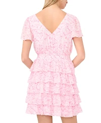 1.state Women's Flutter-Sleeve V-Neck Mini Dress