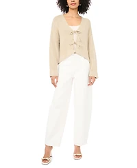 1.state Women's Tie-Front Long-Sleeve Cardigan