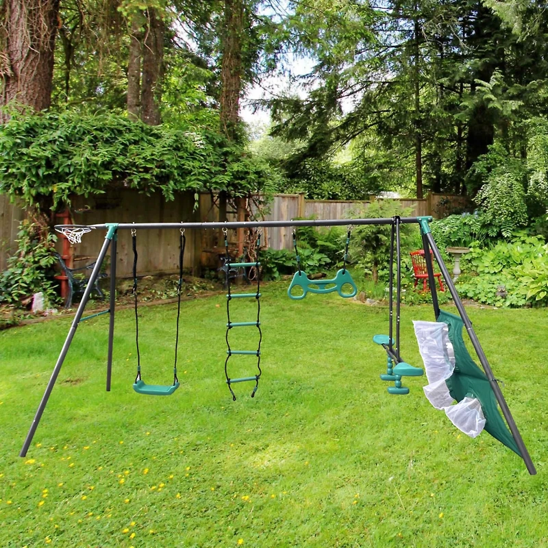 Streamdale Furniture Boys Four Swing Set Playground Paradise